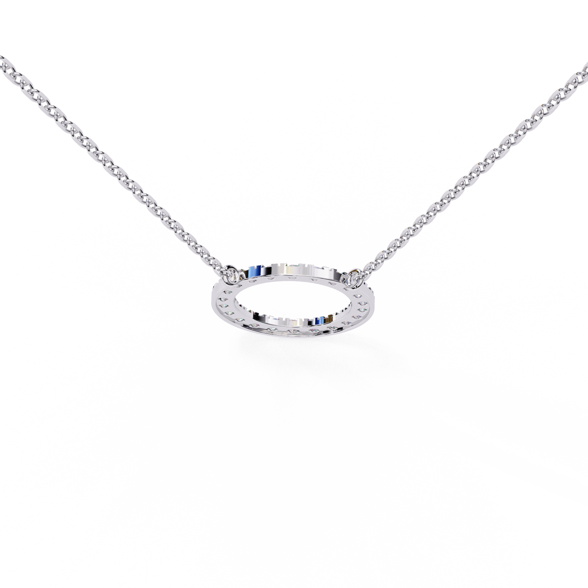 Solitairekart 0.34ct Natural Diamond Circle Pendant-HI Color, VS-SI Clarity